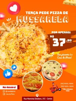 Cartaz de Promoção de Pizza Editável para sua Pizzaria