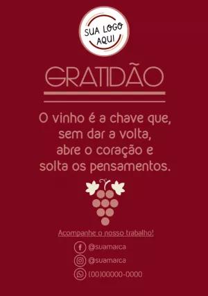 Cartão de Agradecimento Vinho Elegante para Editar Online
