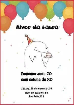 Convite de Aniversário Flork Meme Engraçado para Editar Online