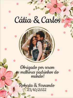 Cartão para Padrinhos de Casamento com Foto para Editar Online