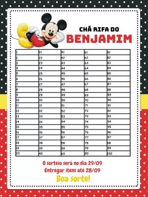 Chá Rifa do Mickey com Lista de Nomes para Editar Online