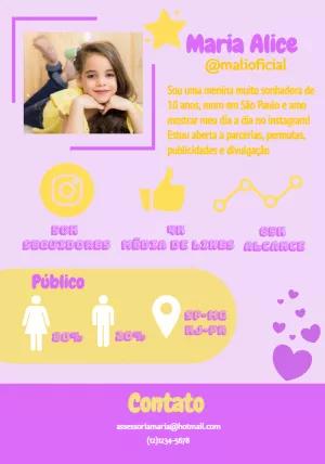 Mídia Kit Influencer com Foto Editável para Divulgação