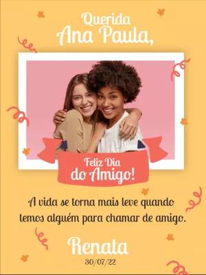 Cartão de Dia do Amigo com Foto para Editar Online