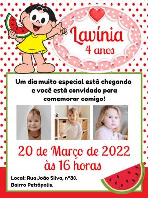 Convite Aniversário Magali com Fotos para Editar Online