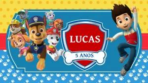 Painel de Aniversário Patrulha Canina para Editar Online