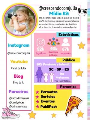 Mídia Kit Influencer com Foto para Editar Online Agora