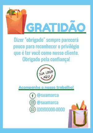 Cartão de Agradecimento Mercado para Editar Online