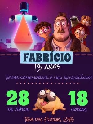 Convite Aniversário Família Mitchell para Editar Online
