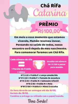 Chá Rifa Elefantinha Menina para Editar Online