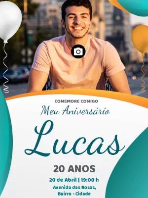 Convite de Aniversário Masculino com Foto para Editar Online
