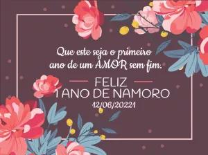 Cartão de Aniversário de Namoro Floral para Editar Online