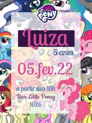 Convite de Aniversário My Little Pony para Editar Online