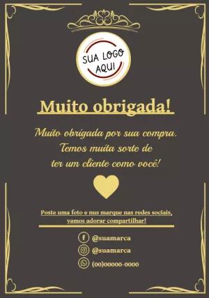 Cartão Obrigado pela Compra Elegante para Editar Online
