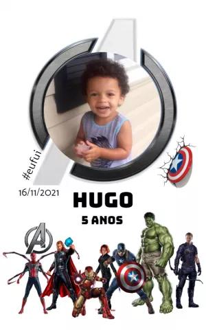 Arte para Copo Vingadores com Foto para Editar Online