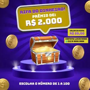 Arte Editável para Rifa de Dinheiro | Crie seu Sorteio Online