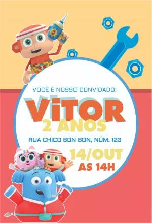 Convite Aniversário Chico Bon Bon para Editar e Imprimir