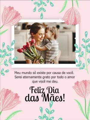 Cartão de Dia das Mães com Foto Floral para Editar Online
