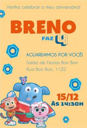 Convite Aniversário Chico Bon Bon para Editar Online