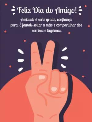 Cartão de Dia do Amigo com Gesto de Paz para Editar Online