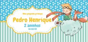 Adesivo Aniversário Pequeno Príncipe para Editar Online