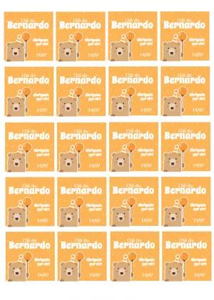 Tag Chá de Bebê Ursinho Fofo para Editar e Imprimir Online