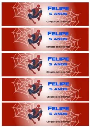 Rótulo de Garrafa Homem Aranha Aniversário para Editar Online