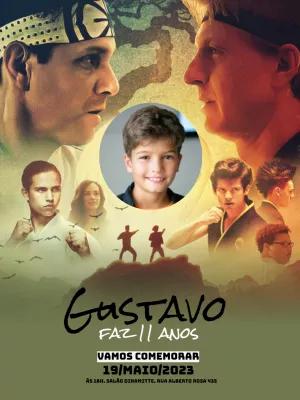 Convite de Aniversário Cobra Kai com Foto para Editar Online