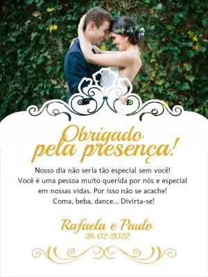 Cartão de Agradecimento Casamento com Foto para Editar Online
