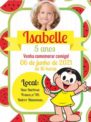 Convite de Aniversário Magali com Foto para Editar Online