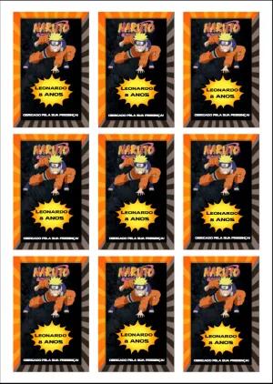 Tag de Aniversário Naruto para Lembrancinha para Editar Online