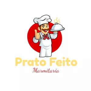 Logo Marmitaria com Chef Mascote para Editar Online