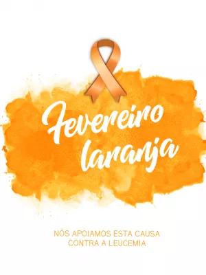 Arte Fevereiro Laranja para Editar e Conscientizar Online