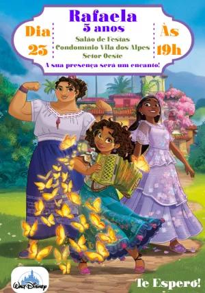 Convite de Aniversário Encanto Disney para Editar Online