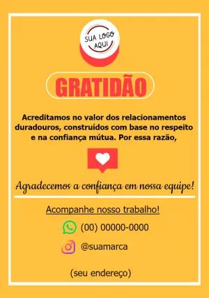 Cartão de Agradecimento ao Cliente para Editar Online