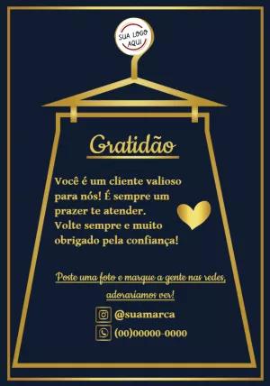 Cartão de Agradecimento Loja de Roupas com Cabide para Editar