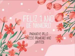Cartão de Aniversário de Namoro Floral para Editar Online