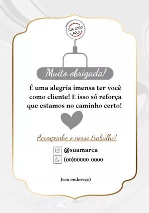 Cartão de Agradecimento Elegante para Editar com sua Marca