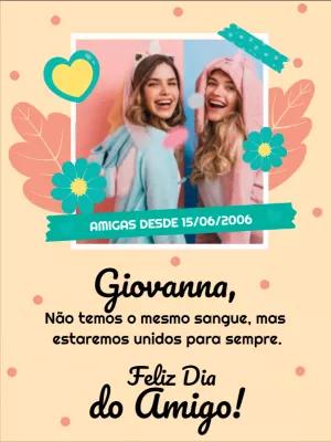 Cartão de Dia do Amigo com Foto para Editar Online