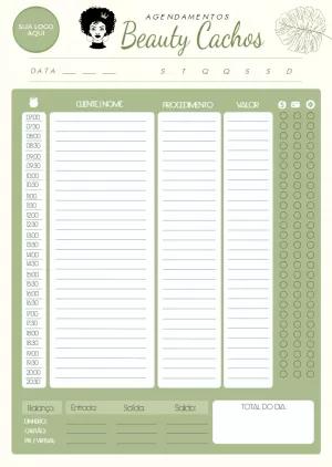 Agenda de Agendamento para Salão de Beleza Editável Online