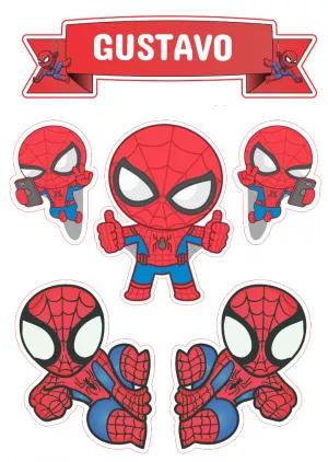 Topo de Bolo Homem Aranha para Editar Online e Imprimir