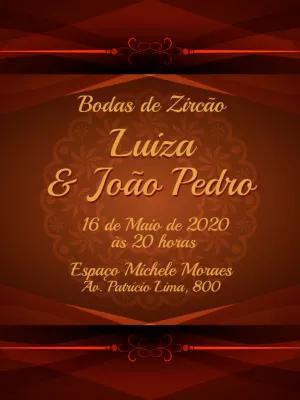 Convite Bodas de Zircão Elegante para Editar Online