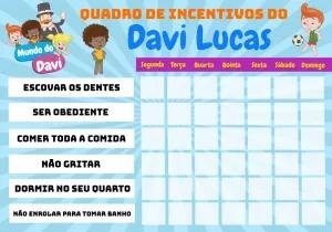 Quadro de Incentivos Mundo Bita com Personagens para Editar