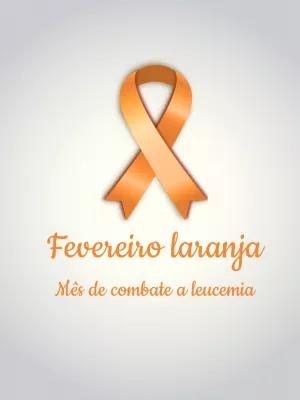 Post Fevereiro Laranja com Laço para Editar Online