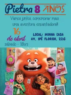 Convite de Aniversário Red: Crescer é uma Fera para Editar