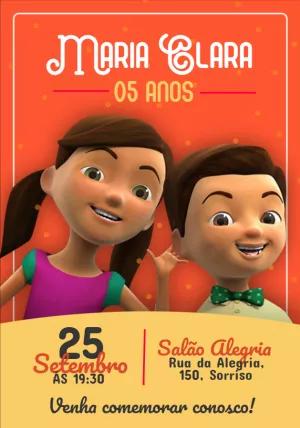 Convite de Aniversário Infantil com Desenho para Editar Online