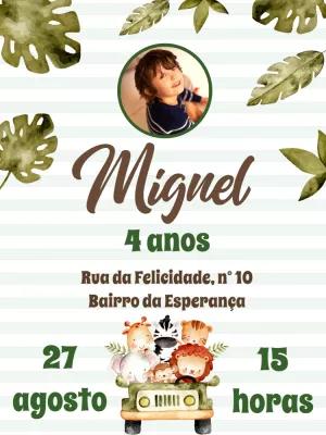 Convite de Aniversário Safari com Foto para Editar Online