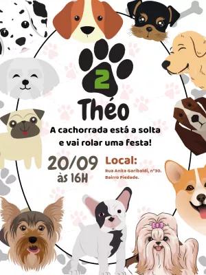 Convite de Aniversário Tema Cachorros para Editar Online
