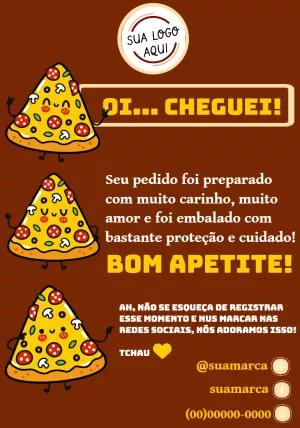 Cartão de Agradecimento Pizzaria com Pizza para Editar Online