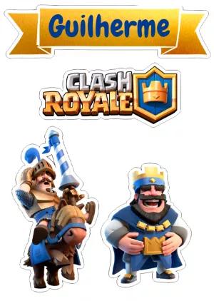 Topo de Bolo Clash Royale com Personagens para Editar e Imprimir