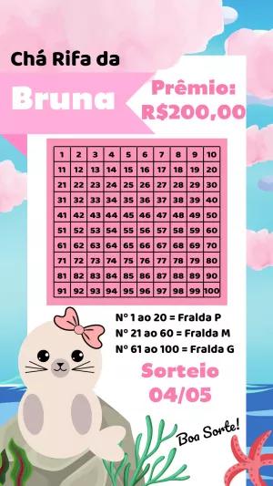 Chá Rifa Fundo do Mar com Foca para Editar Online